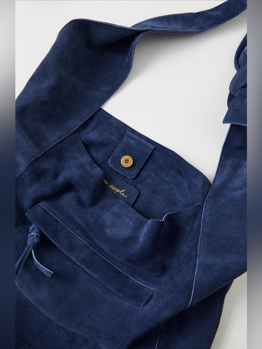 NWT Free People Jessa Suede Caryall ~Classic Navy~ - Picture 4 of 4